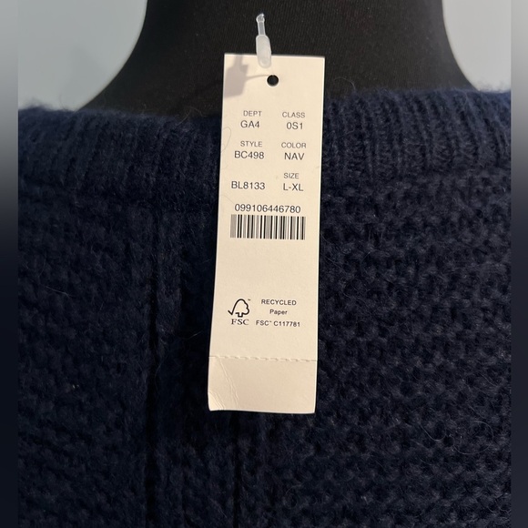 NWT J.Crew Relaxed tie-neck sweater-dress in Navy - Picture 9 of 15